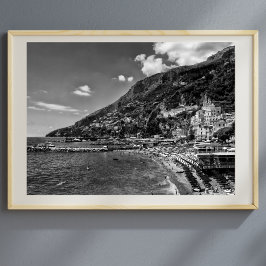 Amalfi Coast Black And Photographyポスター ポスター