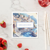 Amalfi Coast Blue Tilesイタリアパーソナライズされた写真 スタンダードカクテルナプキン (インサイチュ)