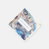 Amalfi Coast Blue Tilesイタリアパーソナライズされた写真 スタンダードカクテルナプキン (角)