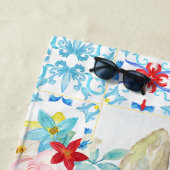 Amalfi Coast Capri Blue Tiles Wedding ビーチタオル (インサイチュ)