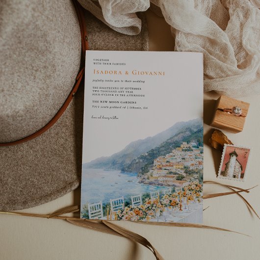 Amalfi Coast Destination Wedding Invitation 招待状