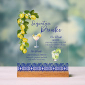 Amalfi Coast I Italian Lemon & Blue Tile Drinks アクリルサイン (ニュートラル)