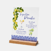 Amalfi Coast I Italian Lemon & Blue Tile Drinks アクリルサイン (傾斜)