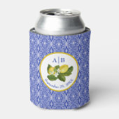 Amalfi Coast I Italian Lemon & Blue Tile Mongram 缶クーラー (缶正面)