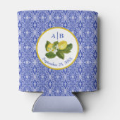 Amalfi Coast I Italian Lemon & Blue Tile Mongram 缶クーラー (裏面)