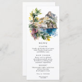 Amalfi Coast Italyのフローラ結婚カード メニュー (正面/裏面)
