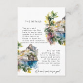 Amalfi Coast Italy夏結婚の情報カード エンクロージャーカード (正面)