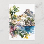 Amalfi Coast Italy夏結婚の情報カード エンクロージャーカード (裏面)