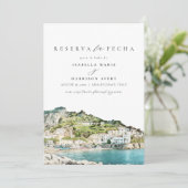 Amalfi Coast Italy日付スペインのの保存 招待状 (スタンド正面)