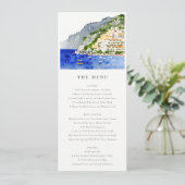 Amalfi Coast Italy Landscape 結婚's Menu Card 招待状 (スタンド正面)