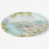 Amalfi Coast Italy Lemon Wedding ペーパープレート (アングル)