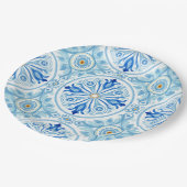 Amalfi Coast Italy Mediterranean Tile Wedding ペーパープレート (アングル)