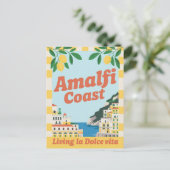 Amalfi Coast Italy Retro Living la Dolce Vita ポストカード (スタンド正面)