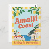 Amalfi Coast Italy Retro Living la Dolce Vita ポストカード (正面/裏面)