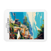 Amalfi Coast Italy Retro Travel Souvenir  マグネット (横)
