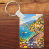 Amalfi Coast Italy Riviera Vintage Travel Keychain キーホルダー (正面)