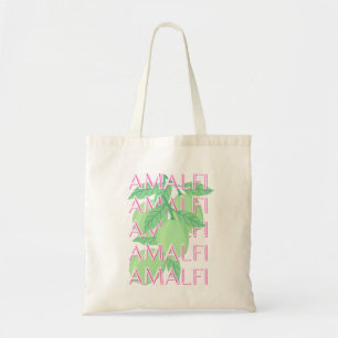 Amalfi Coast, Italy Travel Art,ピンク トートバッグ