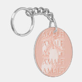 Amalfi Coast, Italy Travel Art, 名門私立校風のMinimalist キーホルダー (正面左)