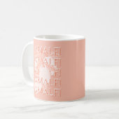 Amalfi Coast, Italy Travel Art, 名門私立校風のMinimalist コーヒーマグカップ (正面左)