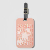 Amalfi Coast, Italy Travel Art, 名門私立校風のMinimalist ラゲッジタグ (正面縦)