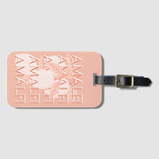 Amalfi Coast, Italy Travel Art, 名門私立校風のMinimalist ラゲッジタグ (正面横)