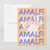 Amalfi Coast, Italy Travel Art, 名門私立校風のOrange シーズンポストカード (正面/裏面)