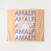 Amalfi Coast, Italy Travel Art, 名門私立校風のOrange タペストリー (正面(横))