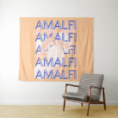 Amalfi Coast, Italy Travel Art, 名門私立校風のOrange タペストリー (インサイチュ(横))