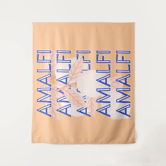 Amalfi Coast, Italy Travel Art, 名門私立校風のOrange タペストリー (正面)