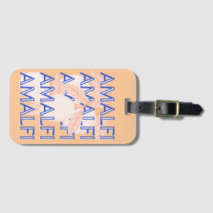 Amalfi Coast, Italy Travel Art, 名門私立校風のOrange ラゲッジタグ