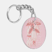 Amalfi Coast, Italy Travel Art, Summer Travel Art キーホルダー (正面左)