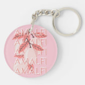 Amalfi Coast, Italy Travel Art, Summer Travel Art キーホルダー (裏面)