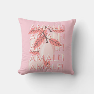 Amalfi Coast, Italy Travel Art, Summer Travel Art クッション