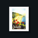 Amalfi Coast, Italy Vintage旅行広告 キャンバスプリント<br><div class="desc">Amalfi Italyのヴィンテージ旅行広告。有名な海岸沿いの道路を取り上げ、旅行者にとって非常に美しいルートを提供する。ソレント半島の穏やかな青い海は、海に浮かぶ帆船で見ることができる。この画像は、この海岸線を有名にする丘陵地帯に切り込まれた荒れ果てた山々とカーブした道路も示している。薄いピンクの大理石のテクスチャ背景に設定する。</div>