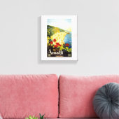 Amalfi Coast, Italy Vintage旅行広告 キャンバスプリント (インサイチュ (リビング))