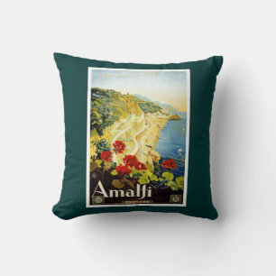 Amalfi Coast, Italy Vintage Poster クッション
