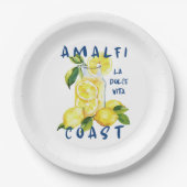 Amalfi Coast – La Dolce Vita Limoncello  ペーパープレート (正面)