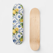 Amalfi Coast Lemon and Tiles Pattern スケートボード (正面)