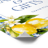 Amalfi Coast Lemon Baby Shower Cards & Gifts Sign ポスター (角)