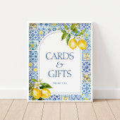Amalfi Coast Lemon Baby Shower Cards & Gifts Sign ポスター