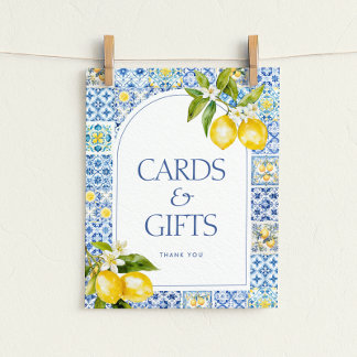 Amalfi Coast Lemon Baby Shower Cards & Gifts Sign ポスター