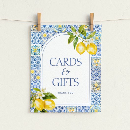 Amalfi Coast Lemon Baby Shower Cards & Gifts Sign ポスター