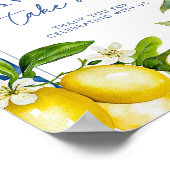 Amalfi Coast Lemon Baby Shower Favors Sign ポスター (角)
