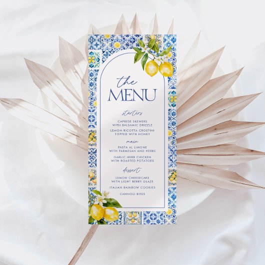 Amalfi Coast Lemon Baby Shower Menu メニュー