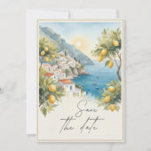 Amalfi Coast Lemon | Italian Save The Date 招待状 (正面)