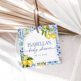 Amalfi Coast Lemon Mediterranean Baby Shower フェイバータグ