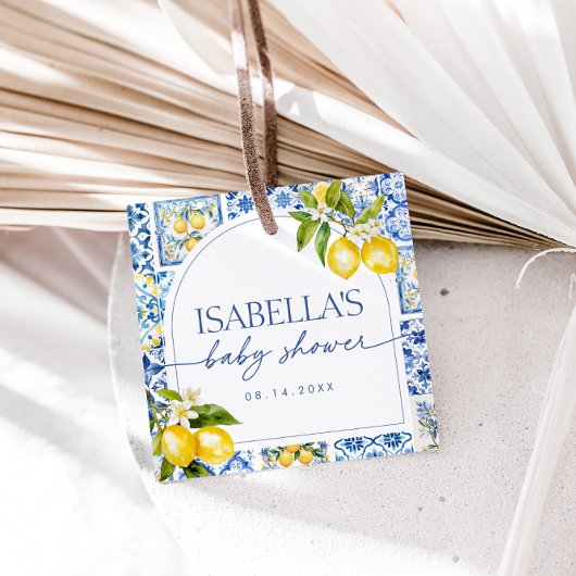 Amalfi Coast Lemon Mediterranean Baby Shower フェイバータグ