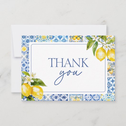 Amalfi Coast Lemon Thank You Card (正面)