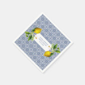 Amalfi Coast Lemon Tiles Italy Personalized names スタンダードカクテルナプキン (角)