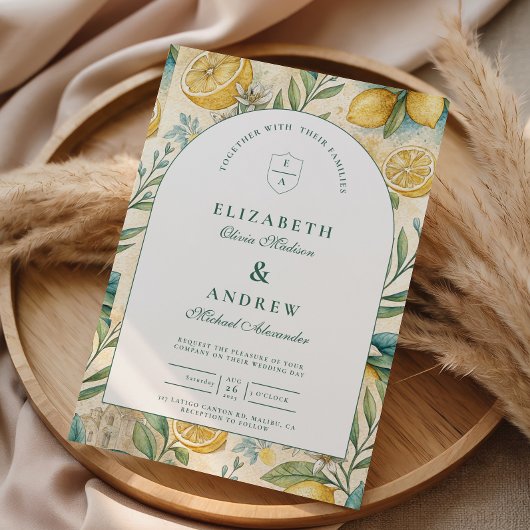 Amalfi Coast Lemon Wedding 招待状